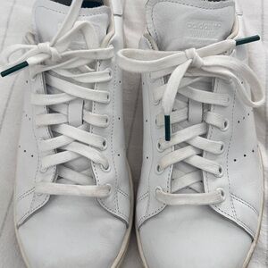 Adidas White Stan Smith Sneakers with Green Details